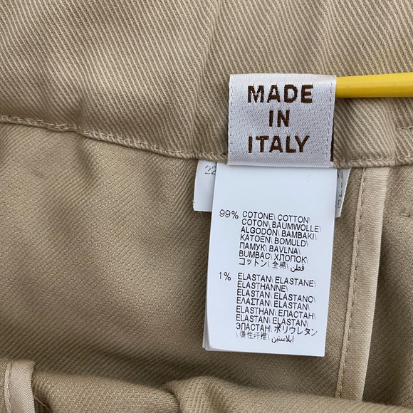 BRUNELLO CUCINELLI Cropped Pleated Cotton Blend Twill Tapered Pants Women’s 12 - Picture 10 of 15